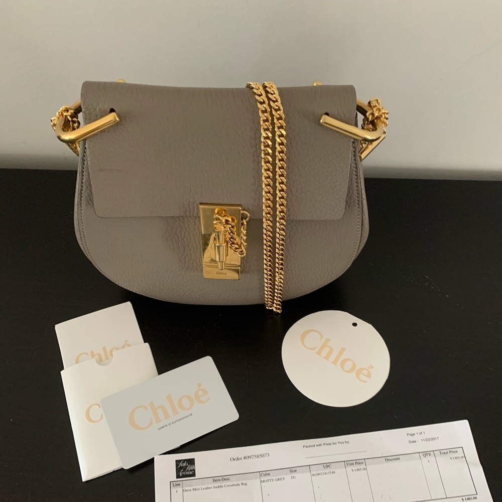chloe drew bag in motte gray